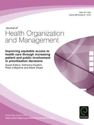 cover image of Journal of Health Organization and Management, Volume 30, Number 5
